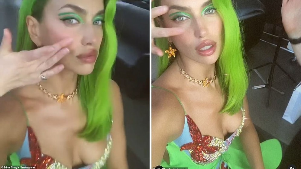 Ирина Шейк поделилась закулисным видео со съемок Vogue в России, где на ней ярко-зеленый парик