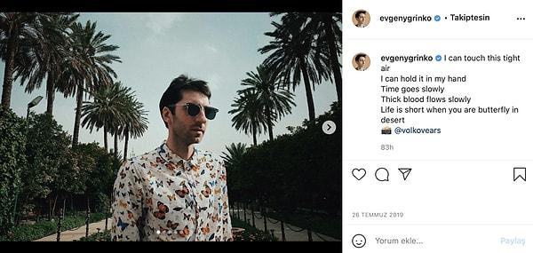 Malum sebeplerle konserlerine ve turnelerine ara vermiş olsa da Instagram hesabı üzerinden takipçileri için mini canlı performanslar yayınlıyor Evgeny.