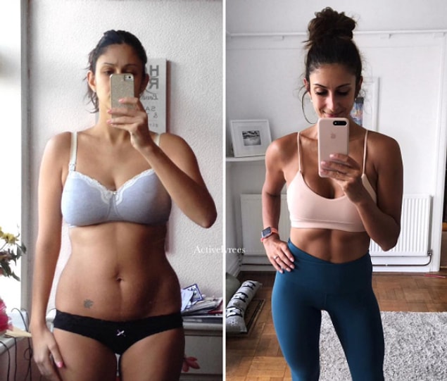 6. Aynı kadın, aynı kilo... Sol tarafta 34 yaşında olan güzel kadın 63 kilo, sağ tarafta 36 yaşında ve yine aynı kiloda!