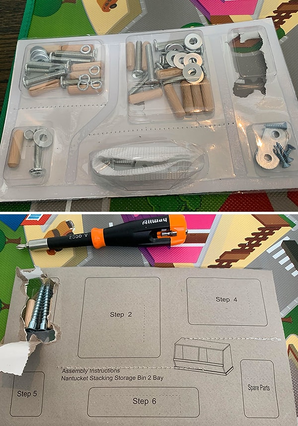 3. Мебельная фурнитура отсортирована по шагам использования, а не по типу