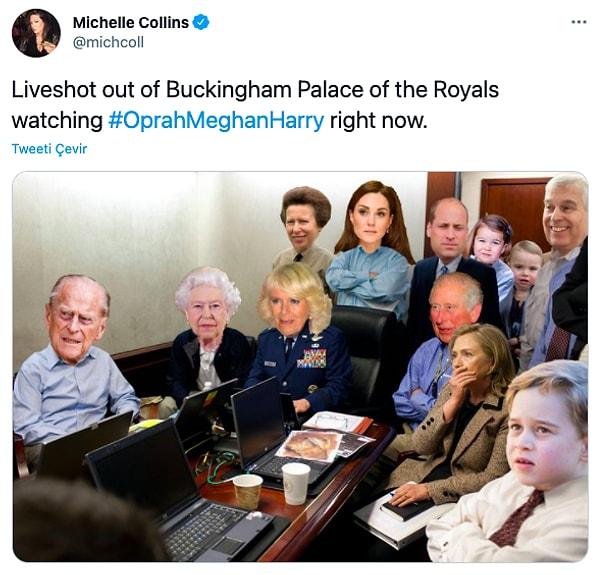 11. "Buckingham Sarayı'nda Kraliyet Meghan ve Harry'yi izlerken"
