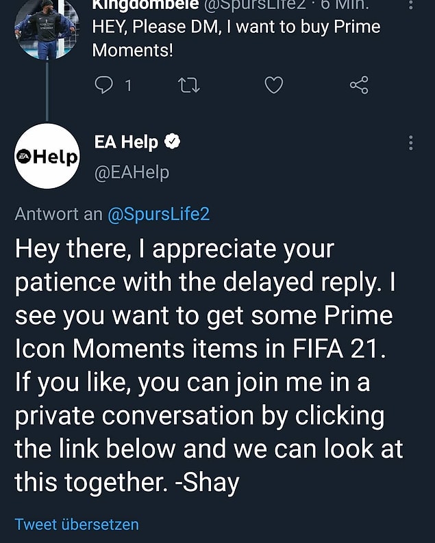 EA, kendi hesabından kendini ifşa etti.