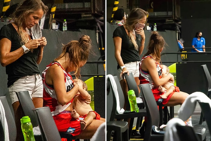 Devre Arasında Çocuğunu Emziren Basketbolcu Anne