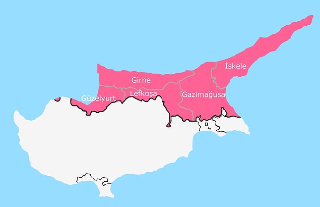 3. Kuzey Kıbrıs'ta şehir kavramı yok, şehir yerine ilçe kullanılıyor.