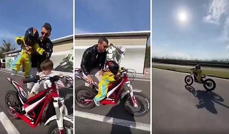 Kenan Sofuoğlu'nun 2 Yaşındaki Çocuğu Tek Başına Motosiklet Kullandı