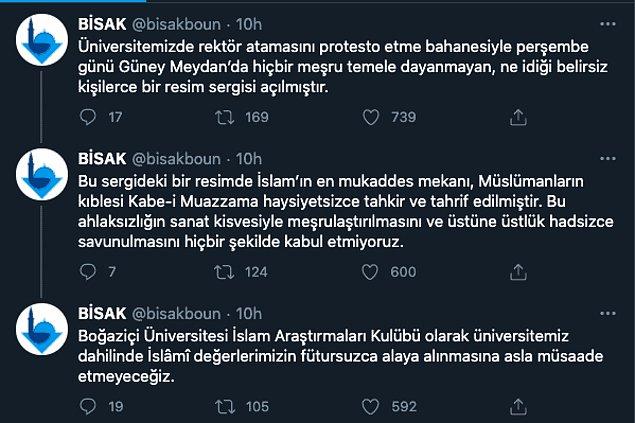 Boğaziçi Üniversitesi İslam Araştırmaları Kulübü’nün Twitter'dan yaptığı bu paylaşımla birlikte öğrencilere tepkiler çığ gibi büyümüştü. Yeni Şafak gazetesi de Twitter hesabından öğrencileri hedef göstermişti.