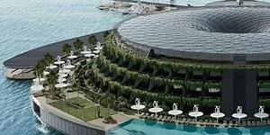 В Катаре планируют построить эко-отель на воде, который будет генерировать энергию с помощью солнечной, ветровой и приливной энергии и вращается в 24-часовых циклах