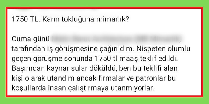 Bir Mimarın İş Görüşmesinde Kendisine Teklif Edilen Maaşla İlgili Yaptığı Paylaşım Hepinizi Utandıracak!