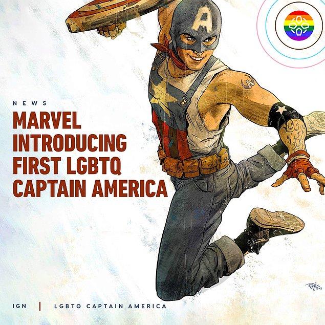 8. Marvel, Captain America karakterinin 80. yıl dönümünde ilk kez eşcinsel bir karakterin yer alacağı yeni bir çizgiroman serisinin yaratılacağını duyurdu.