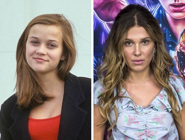 1. Риз Уизерспун и Милли Бобби Браун, 15 лет