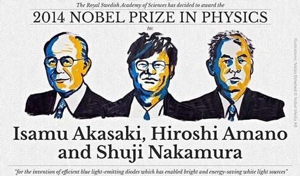 Akasaki bu ödülü, meslektaşları Japon Amano Hiroşi ve Japon asıllı ABD'li Nakamura Shuji ile paylaştı.