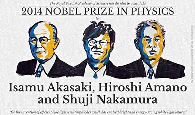 Akasaki bu ödülü, meslektaşları Japon Amano Hiroşi ve Japon asıllı ABD'li Nakamura Shuji ile paylaştı.