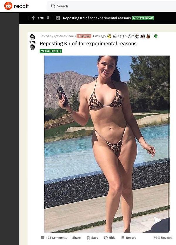 Good American isimli markanın çekimleri için leopar desenli bikinisiyle kamera karşısına geçen Khloe'nin filtresiz fotoğrafı sosyal medyada olay oldu desek yeridir.