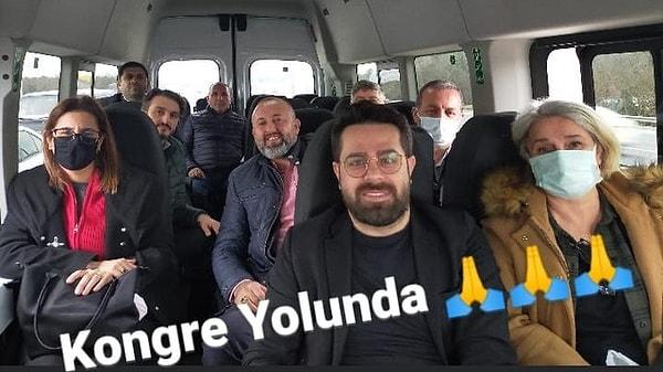 Aydoğdu, AKP'lilerin yolculuğunu gösteren fotoğrafı Twitter hesabından "Kongre yolunda" notuyla paylaşmıştı. 👇