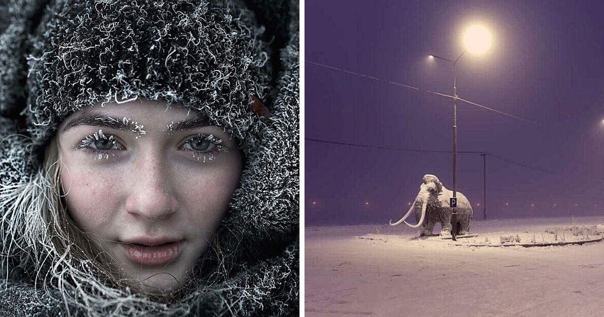 Часто бывает холодно. Фотограф запечатлел или запечатлил. В каком месте всегда зима и там живут люди. В Якутии воздух прогрелся до -58 прикол.