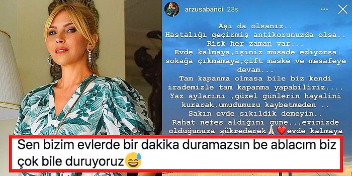 Boğaz Manzaralı Evinden "Evde Kal" Çağrısı Yapan Arzu Sabancı İnsanların Canını Biraz Sıktı