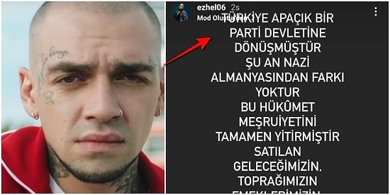 Ezhel'in Instagram'dan Hükümetle İlgili Yaptığı Eleştirel Paylaşımı Gündeme Bomba Gibi Düştü