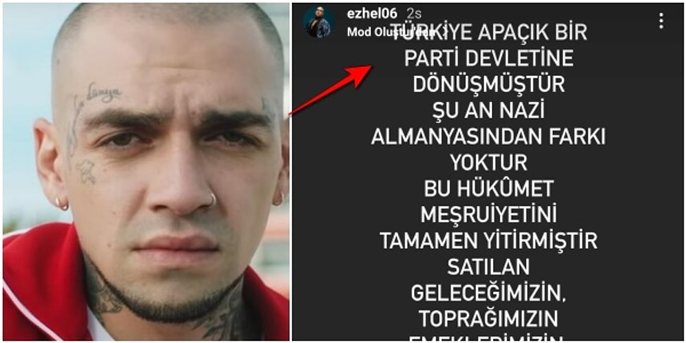 Ezhel'in Instagram'dan Hükümetle İlgili Yaptığı Eleştirel Paylaşımı Gündeme Bomba Gibi Düştü