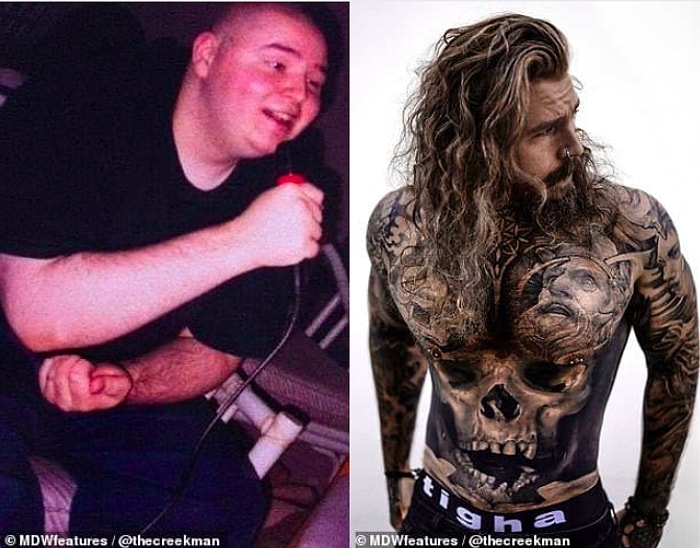 Американец, который сбросил 80 килограммов, потратил 30 000 долларов на татуировки, чтобы скрыть свои шрамы после операции по удалению обвисшей кожи