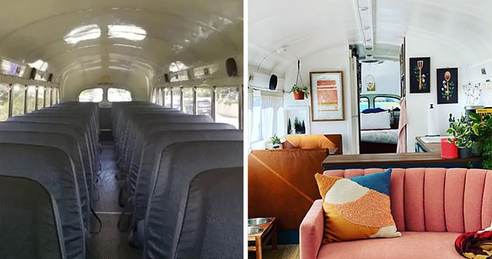 Пара купила школьный автобус за 7500 долларов, чтобы превратить его в уютный дом мечты