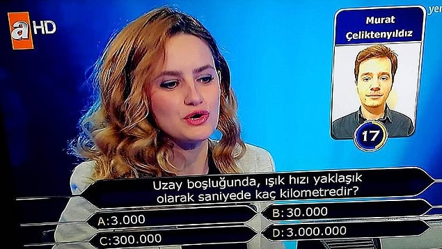 10. Uzay boşluğunda, ışık yılı yaklaşık olarak saniyede kaç kilometredir?