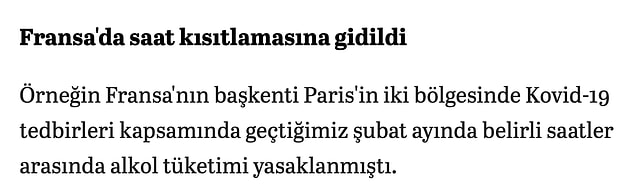 Ancak habere tıkladığımızda Yeni Şafak kendini yalanlıyor. Karara göre tümüyle bir yasaklama yok. Kamuya açık alan ve saat kısıtlaması var.