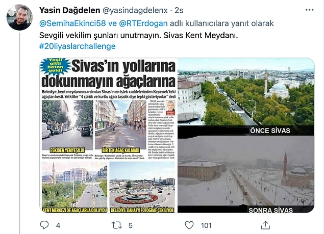 Vekil seçildiği Sivas'ın düştüğü durum da akımda kullanıldı.