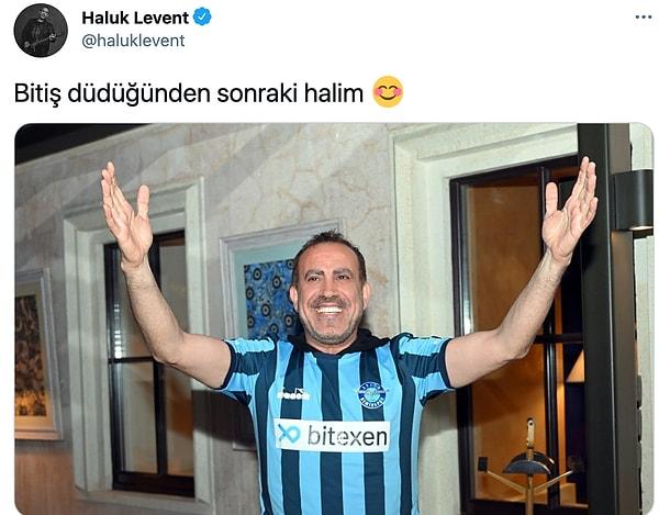 6. Adanademirspor'un Süper Lig hasretini dindirmesini Haluk Levent böyle karşılamış...