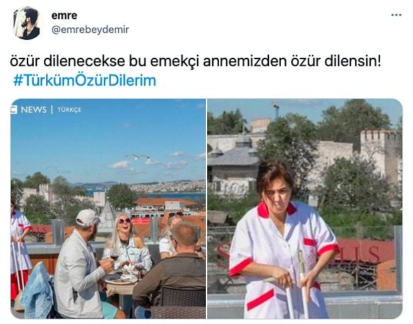 Bunun üzerine insanlar hem son olaylara hem de Kültür ve Turizm Bakanı'na tepki olarak #TürkümÖzürDilerim hashtagi başlattı...