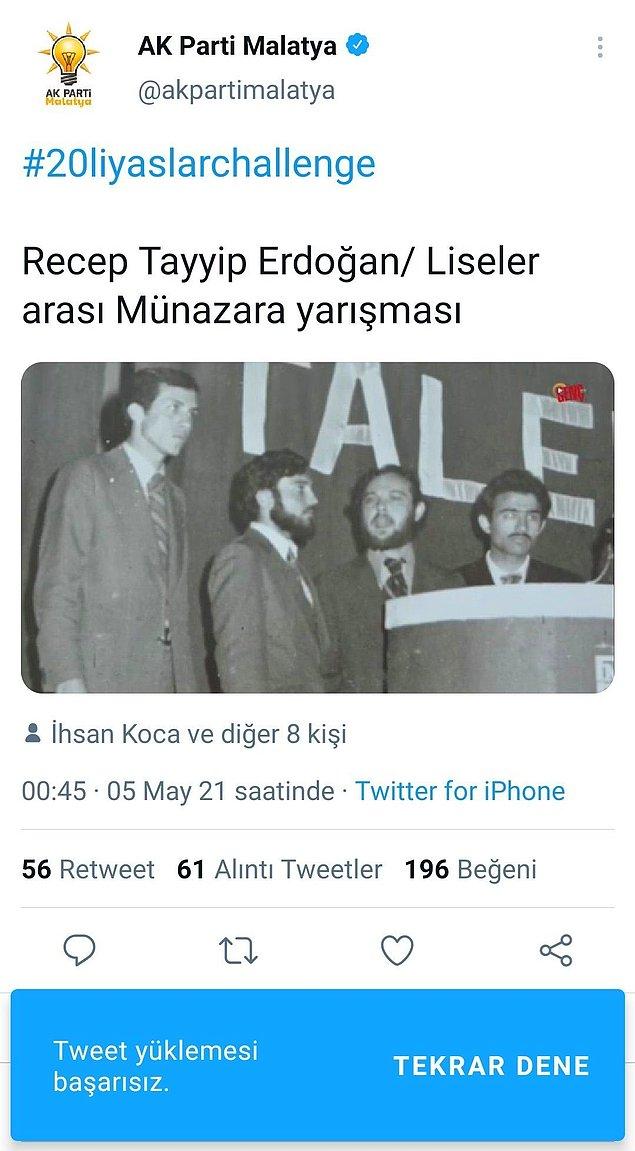 2. AKP Malatya İl Başkanlığı, #20liYaşlarChallenge akımına katılmak isterken yine alay konusu oldu!