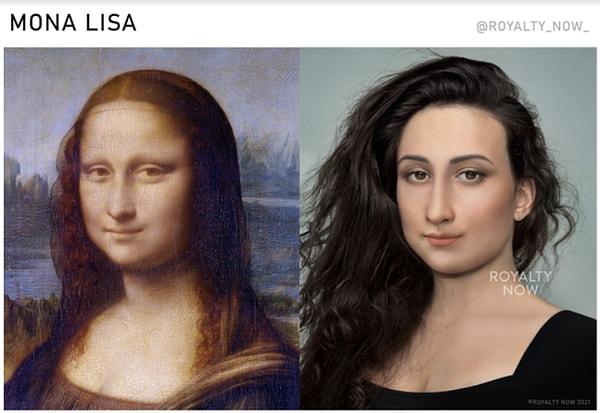 ve Leonardo da Vinci'nin "Mona Lisa"'sı gibi ünlü tabloları da modernleştirdi.