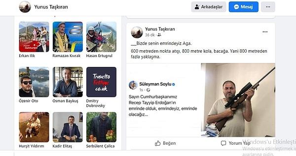 Din Kültürü öğretmeni Yunus Taşkıran’ın sosyal medya hesaplarında, sık sık Erdoğan ve İçişleri Bakanı Süleyman Soylu’nun fotoğraflarını paylaştığı görüldü.