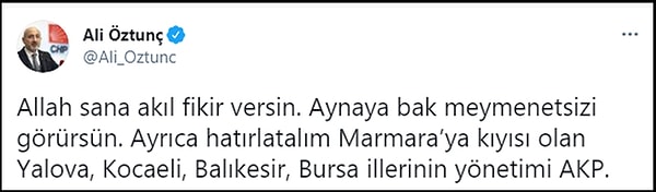 CHP Genel Başkan Yardımcısı ve Kahramanmaraş Milletvekili Ali Öztunç, Aydemir'in sözlerine bu tepkiyi verdi 👇