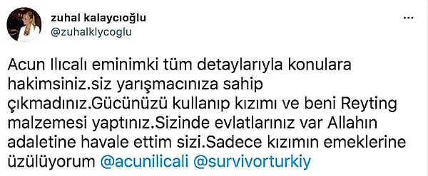 Şu tweet: