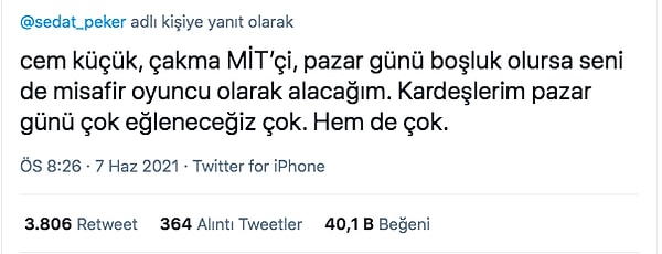 Videolarda birçok yolsuzluk iddiasının hikayesi dinlenildi. Gazetecilerin çantacılık ve avantacılık yaptığı öğrenildi. Ayıplamalara doyuldu ama kesmedi. Kitleler daha çoğunu istiyor. Sedat Peker kolezyumdaki gladyatörler gibi seyircilere sürekli kelle verme vaadinde bulunuyor.