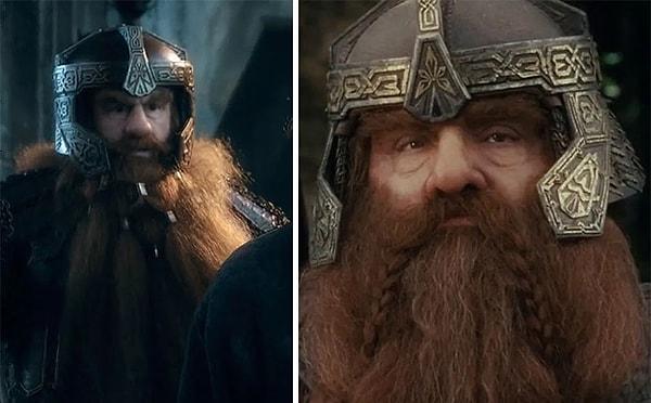 24. The Hobbit: The Battle Of The Five Armies (2014) filminde Gloin bir sahnede oldukça eşsiz bir kask takıyor.