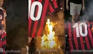 Bir Grup Milan Taraftarı Milli Futbolcumuz Hakan Çalhanoğlu'nun Formasını Ateşe Verdi