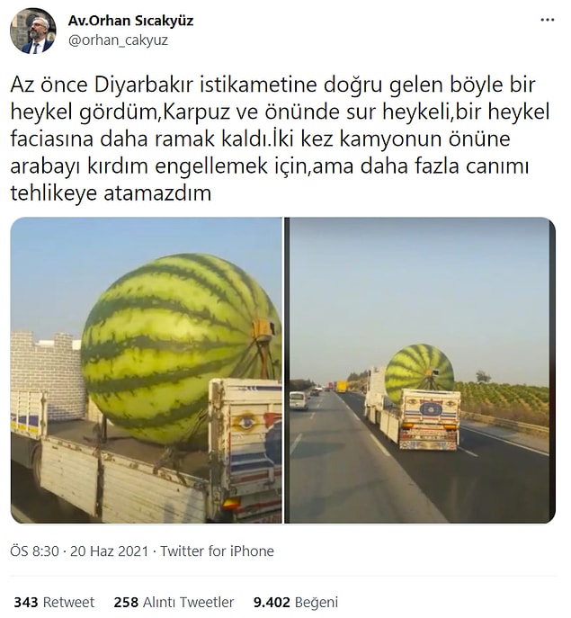 1. Başka bir karpuz heykeli görecek gücümüz kalmadı...