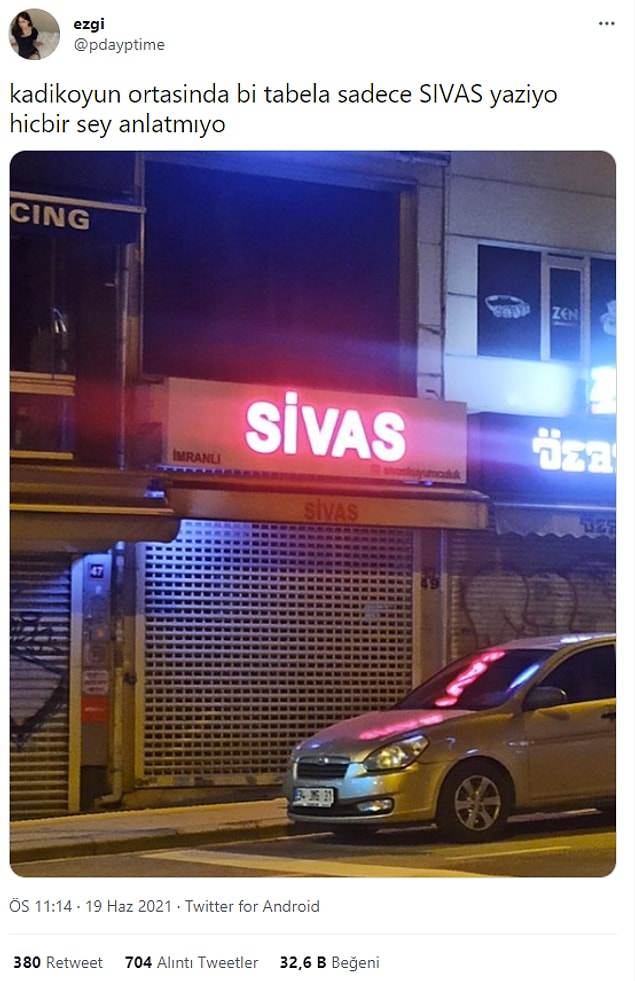 19. Bazen sadece Sivas yazarsın ve çok şey anlatır...