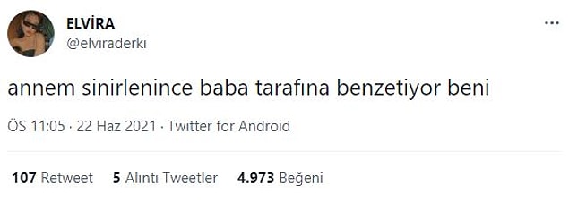 13. "Tıpkı halası."