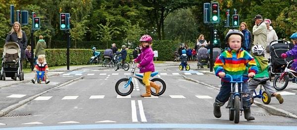 17. Çocuklar 6-7 yaşına geldiğinde bisikletle okula tek başına gönderilir.