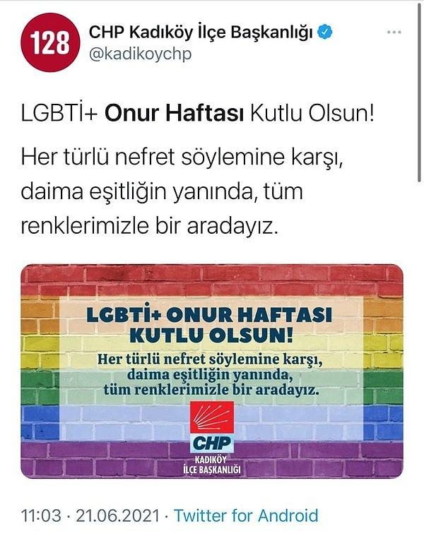CHP Teşkilatları da LGBT Onur Haftasını Kutlamıştı