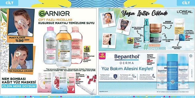 Garnier'nin en popüler ürünleri olan makyaj temizleme suları 25,50'den başlayan fiyatlarla.