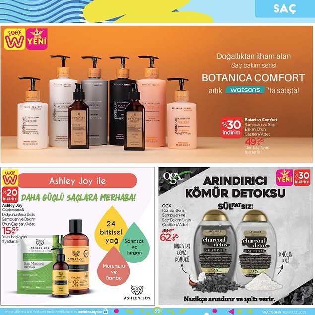 Botanica Comfort ürünleri bu ay itibari ile %30 indirimle Watsons'larda satışta olacak.