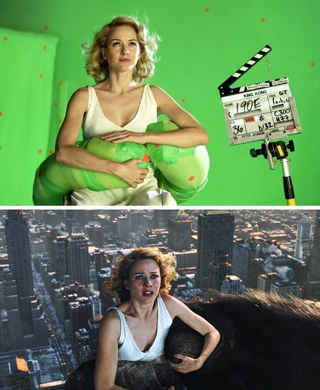 11. King Kong ve Naomi Watts'ın el ele tutuşması gerçek hayatta böyle görünüyor.