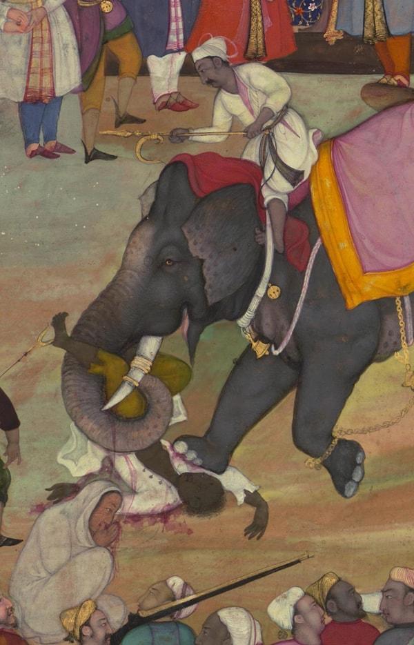 25. Asya'da fil tarafından ölüm, popüler bir infaz şekliydi.