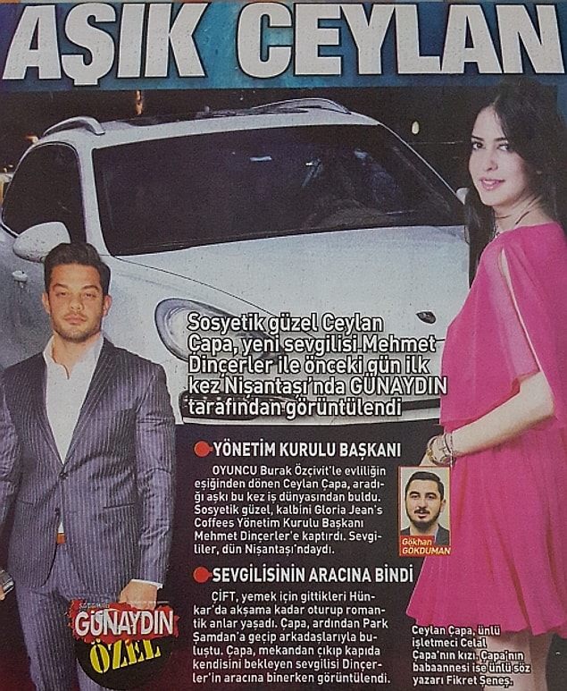 Sosyetik güzel Ceylan Çapa'yal olan aşkı da otomobilde ortaya çıkmıştı.