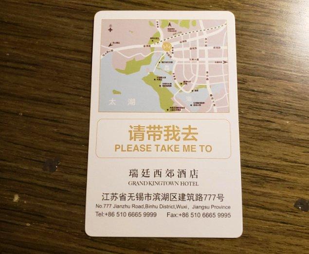 9. Çin'deki bu otel Çince bilmeyen turist konuklarının sıkıntı yaşamaması için otelin haritasını veriyor.