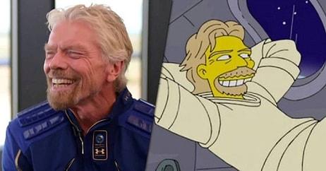 The Simpsons Yine Bildi… Branson’ın Uzaya Çıkışını 7 Yıl Önce İşlemişler