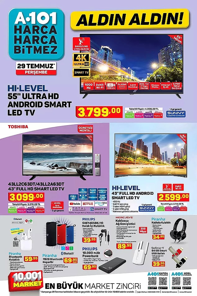 A101'de bu hafta 3 farklı televizyon satışta olacak.